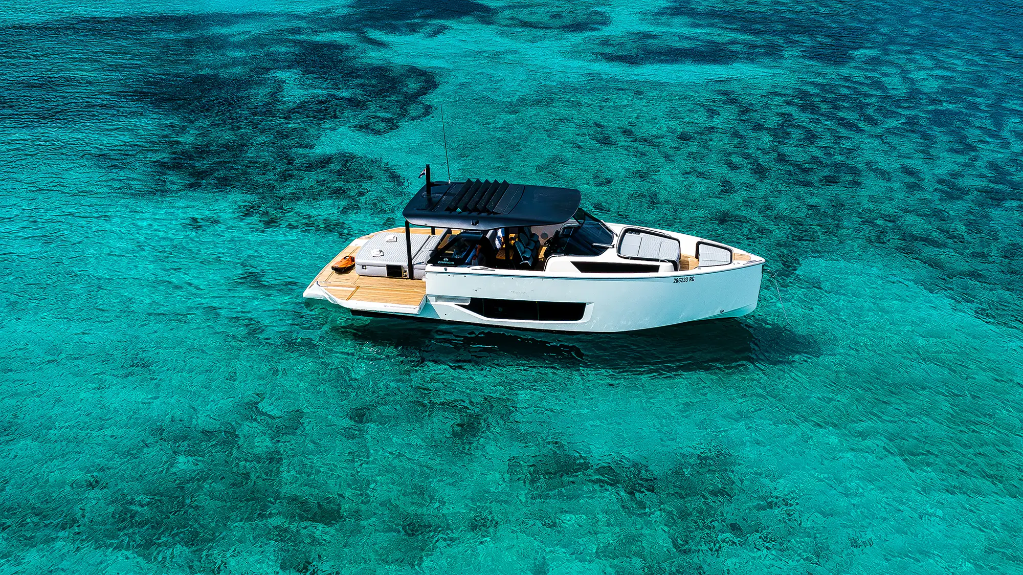 Luxury Tender Cranchi A46 anchored near Dalmatian Coast