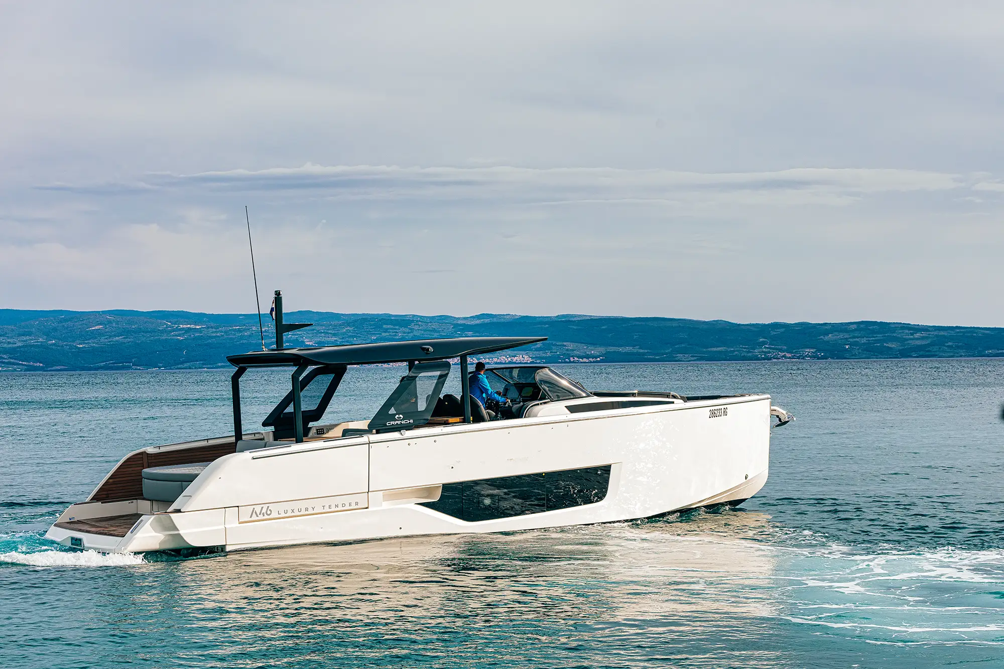 Luxury Tender Cranchi A46 sailing in the Dalmatia