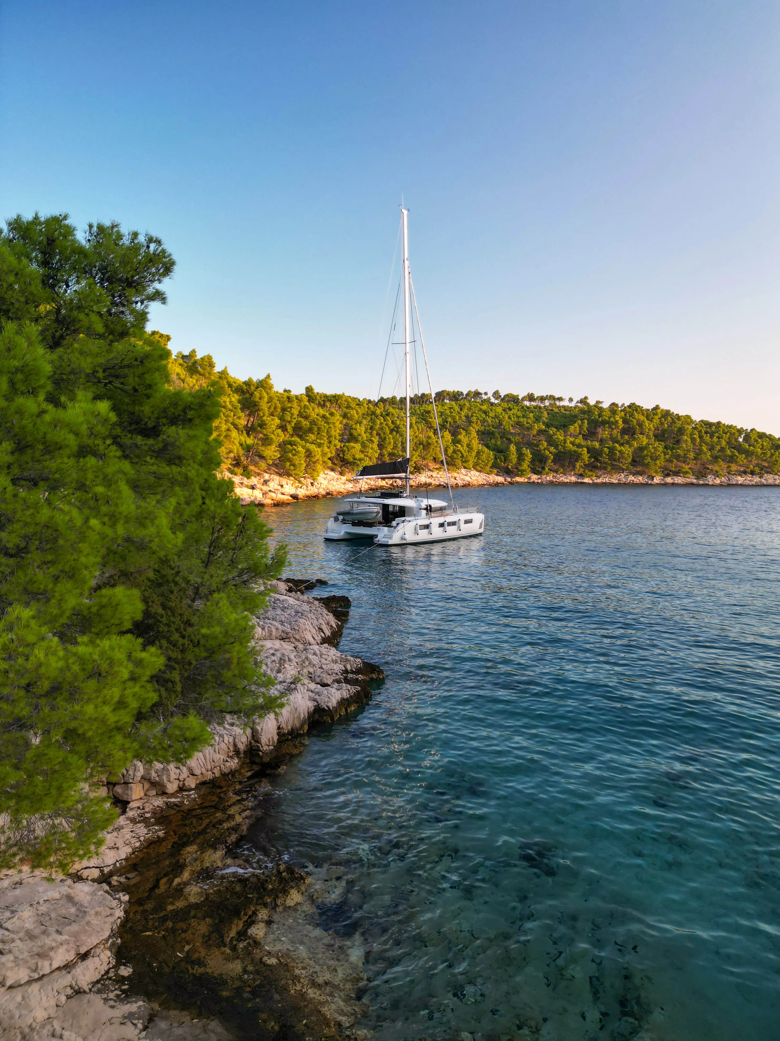 Sailboat near the island