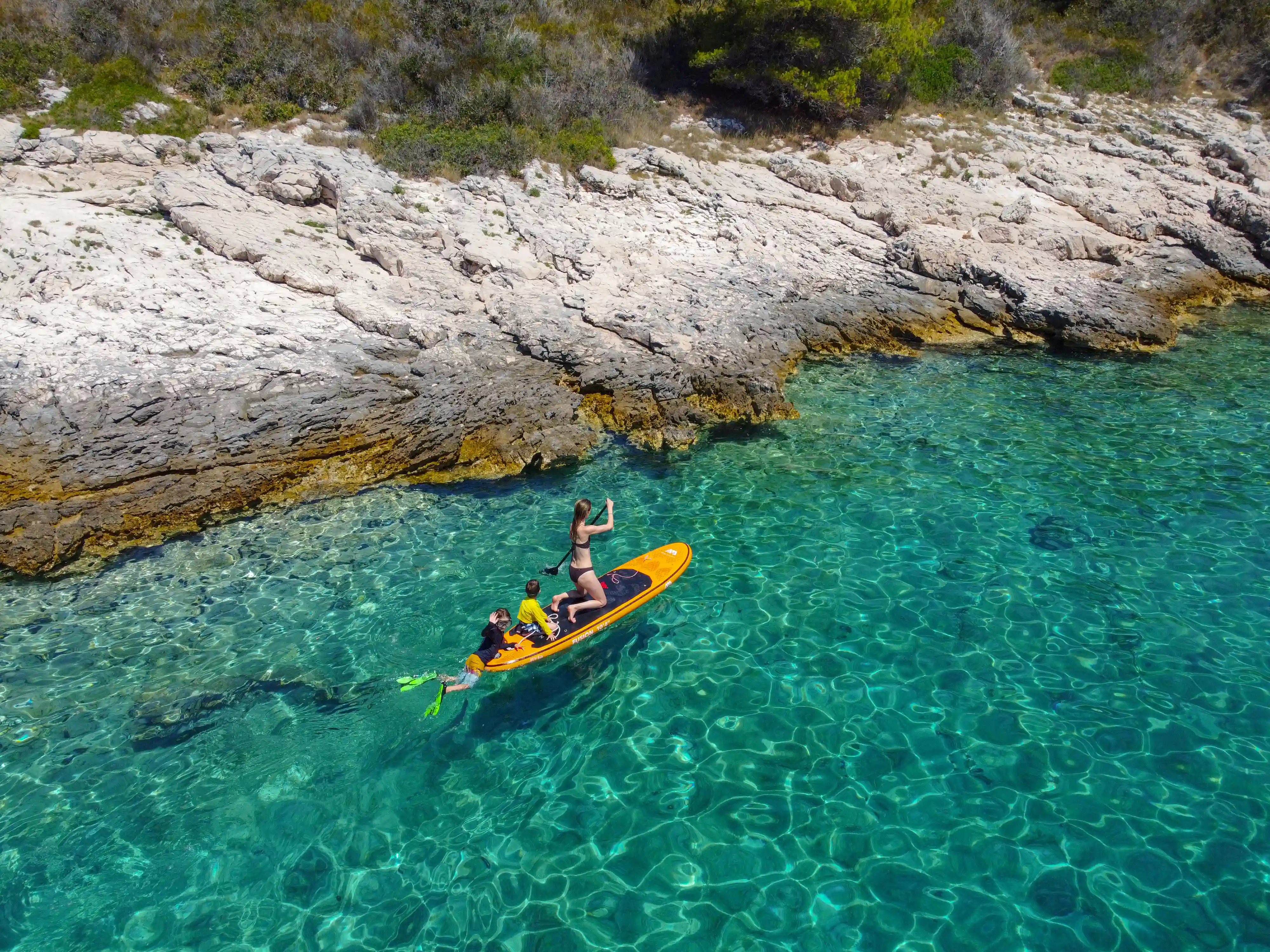 Water board paddling route