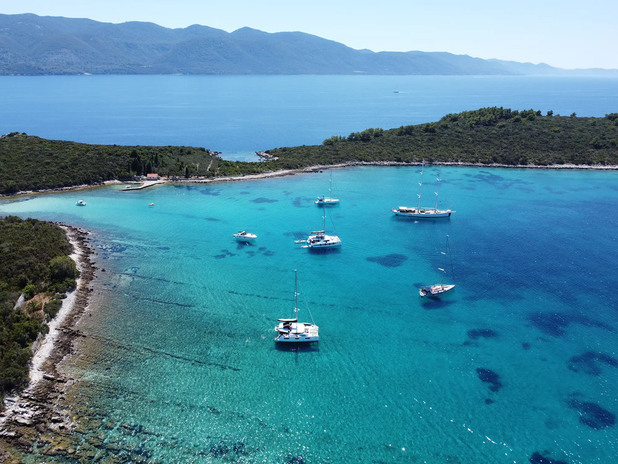 Catamaran, sailboat, fleet, islands