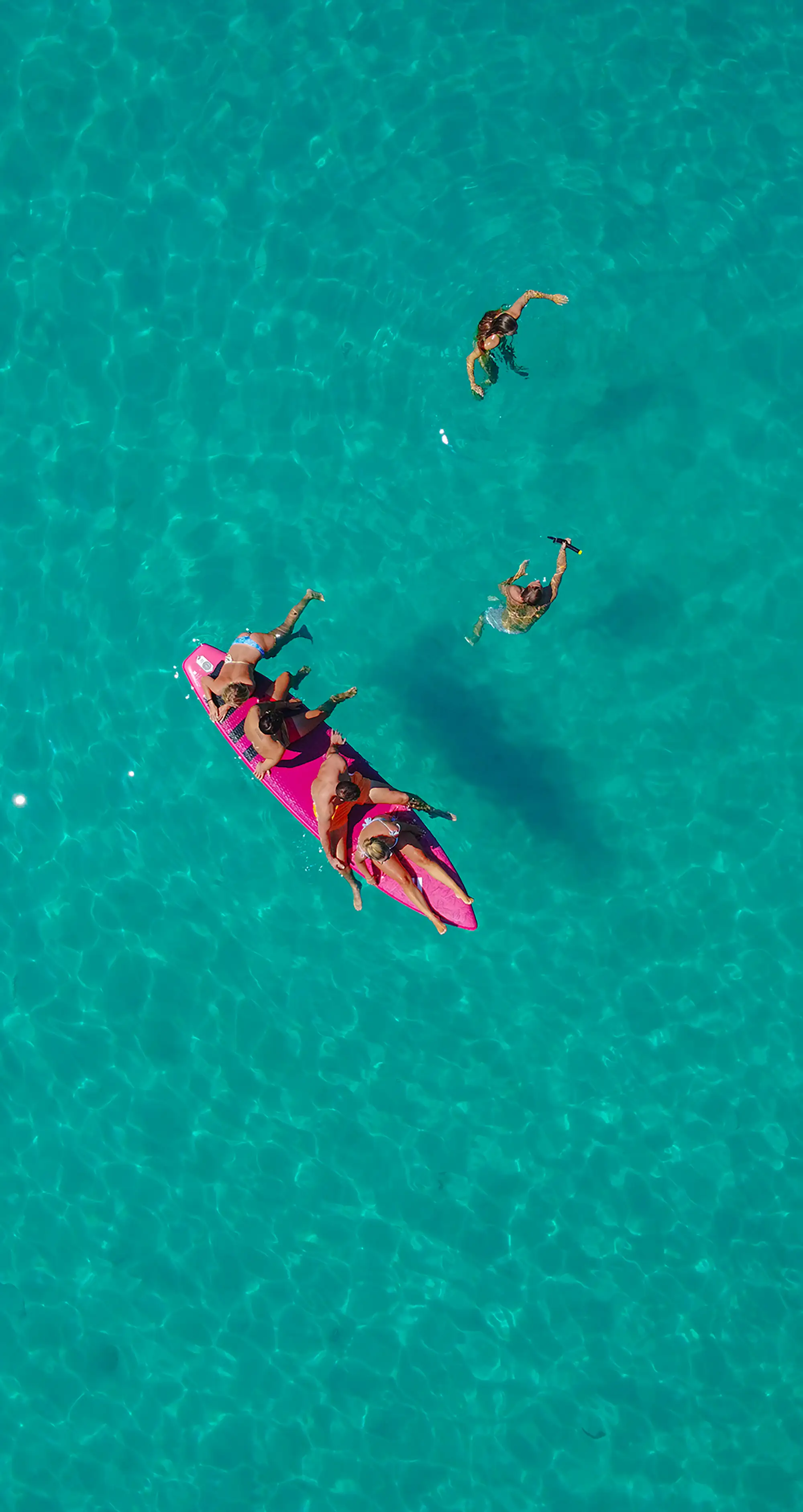 Family enjoying the swim in Adriatic sea