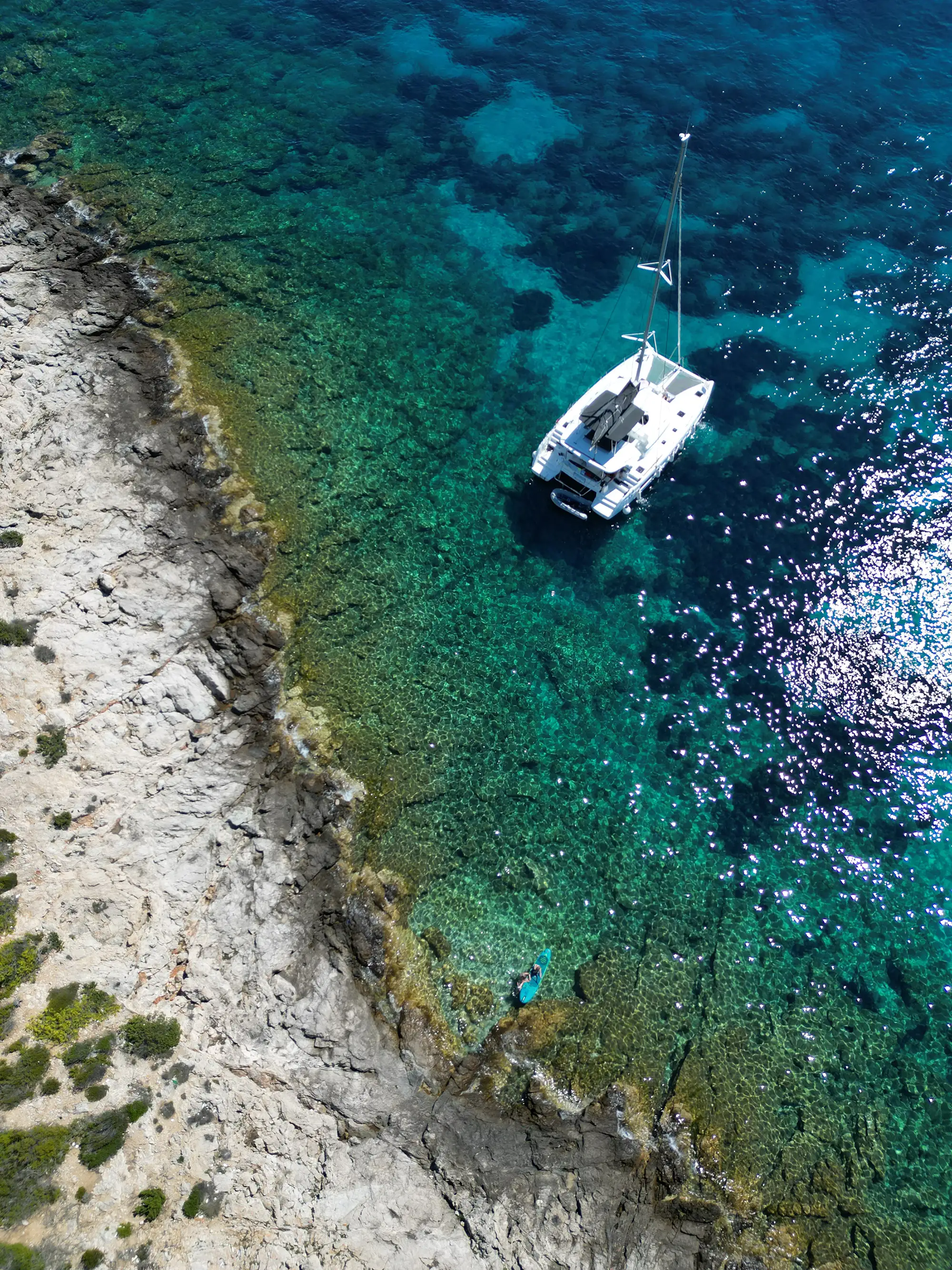 Catamaran side top view