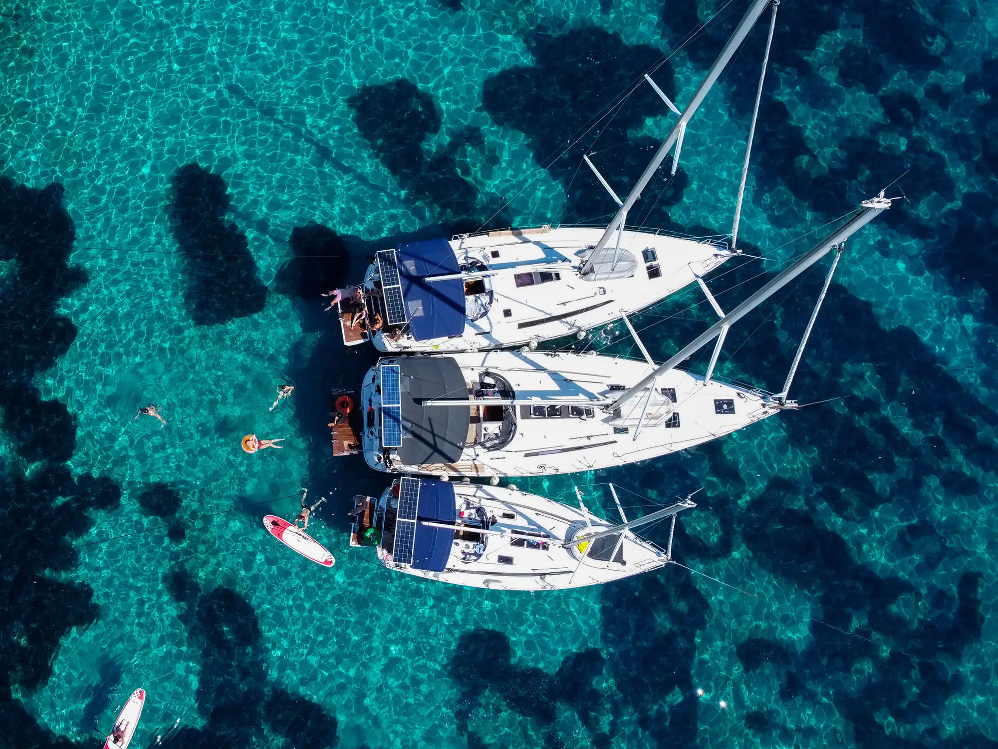 Three yachts