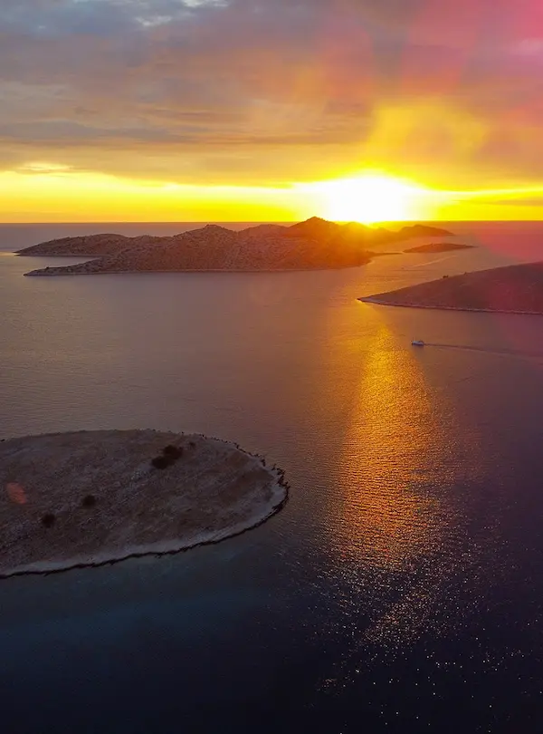 Beautiful sunset of the Dalmatian Islands