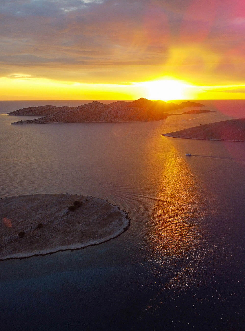 Beautiful sunset of the Dalmatian Islands