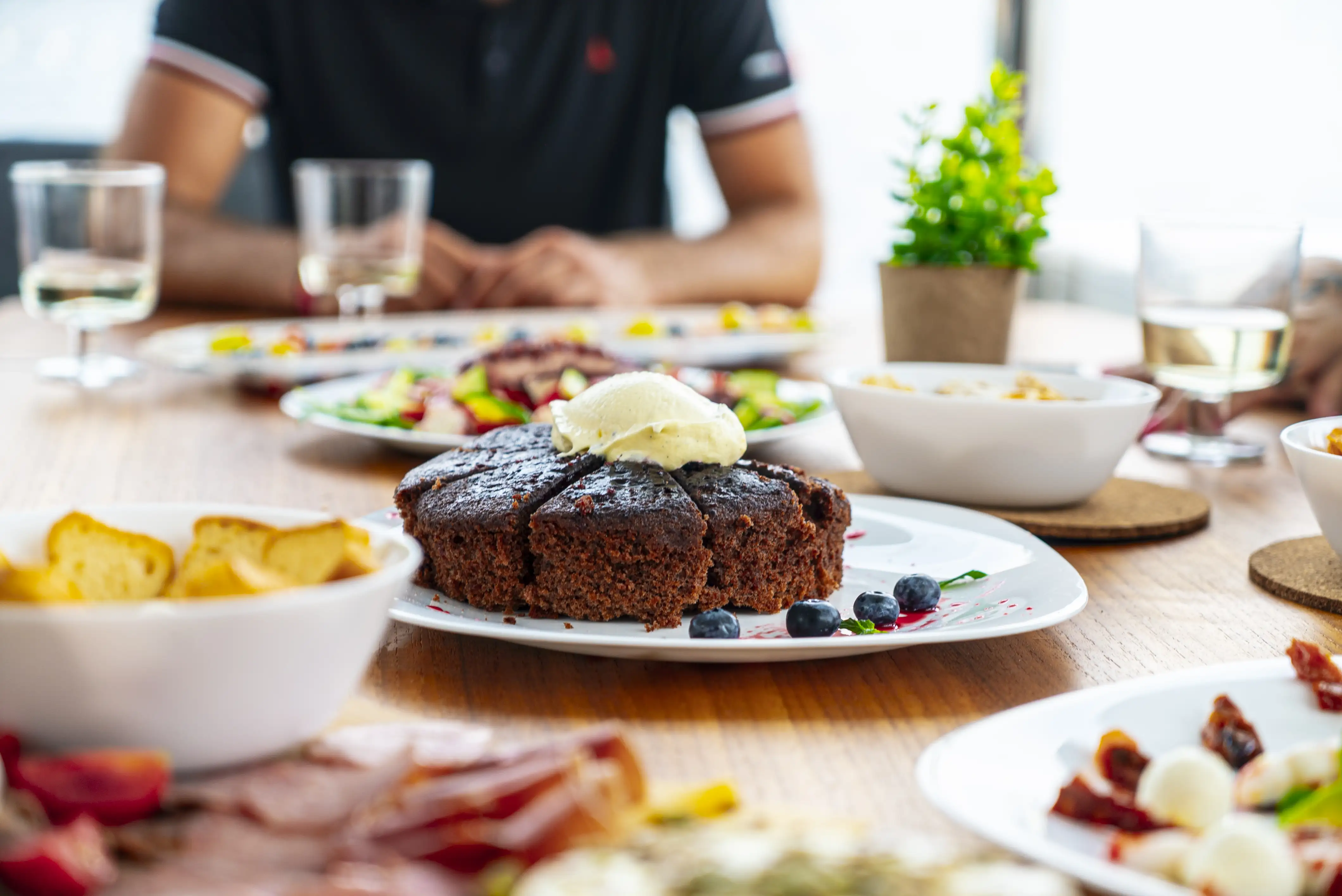 Food on the luxury yacht