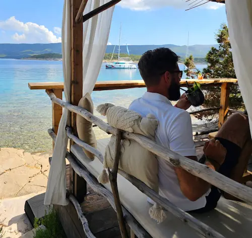 Sipping a cocktail with the stunning Croatian coastline 