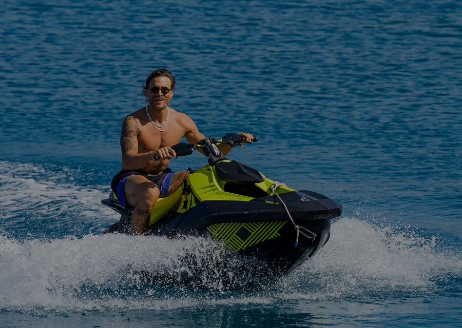 Jet Ski, Man riding jet ski, additional yacht activities