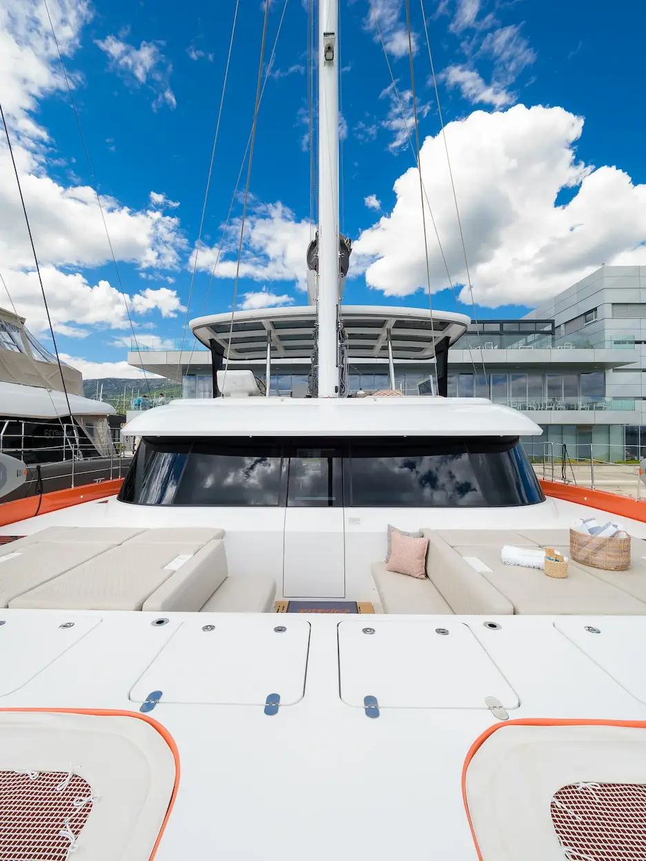 Deck open area of luxury yacht